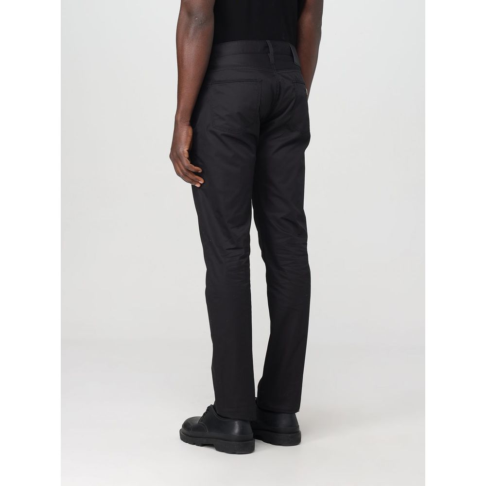 Emporio Armani Black Cotton Casual Pants