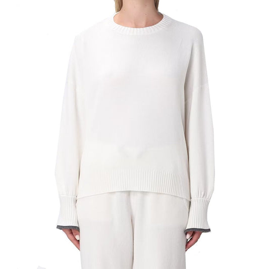 Brunello Cucinelli White Cashmere Sweater
