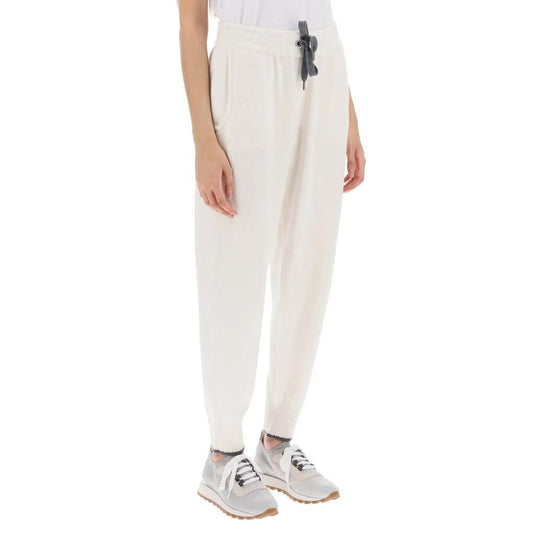 Brunello Cucinelli White Cashmere Casual Pants