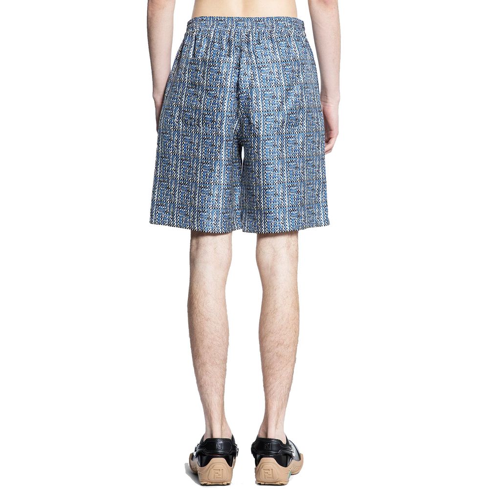Fendi Blue Silk Short And Mini Shorts
