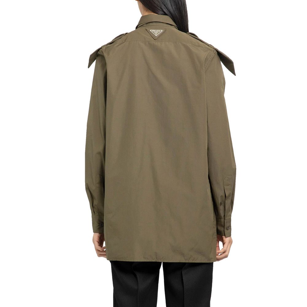 Prada Bicolor Cotton Dress Shirt