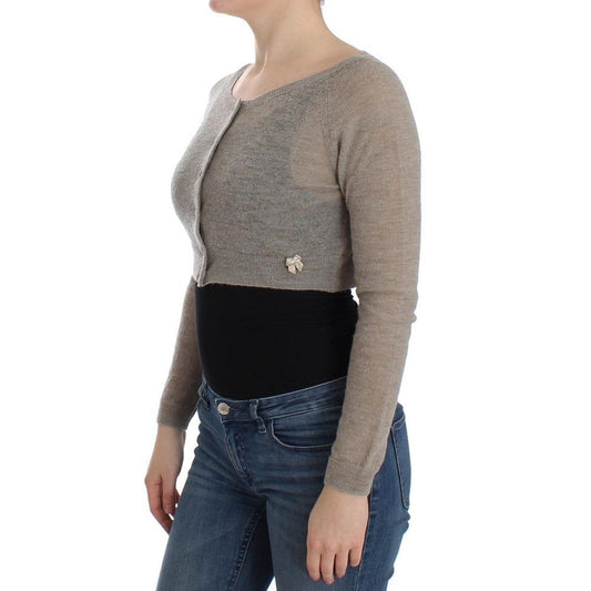 Ermanno Scervino Beige Alpaca Leather Cardigan