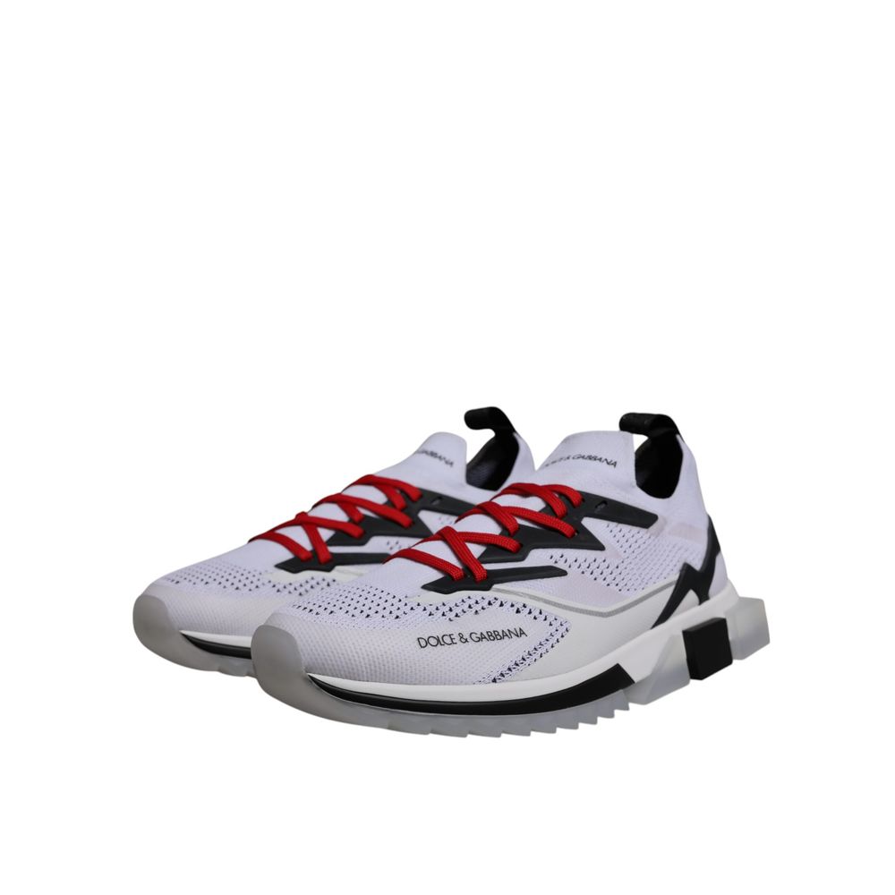 Dolce & Gabbana Black And White Polyester Athletic Sneakers
