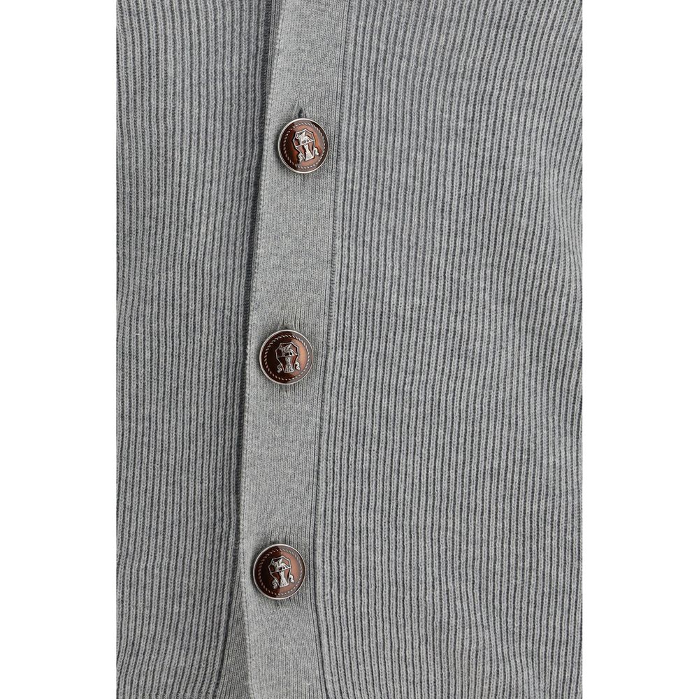 Brunello Cucinelli Gray Cotton Cardigan