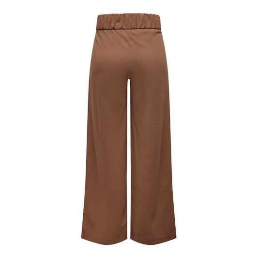 Jacqueline De Yong Brown Viscose Casual Pants