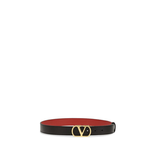 Valentino Garavani Black Calf Leather Bos Taurus Belt