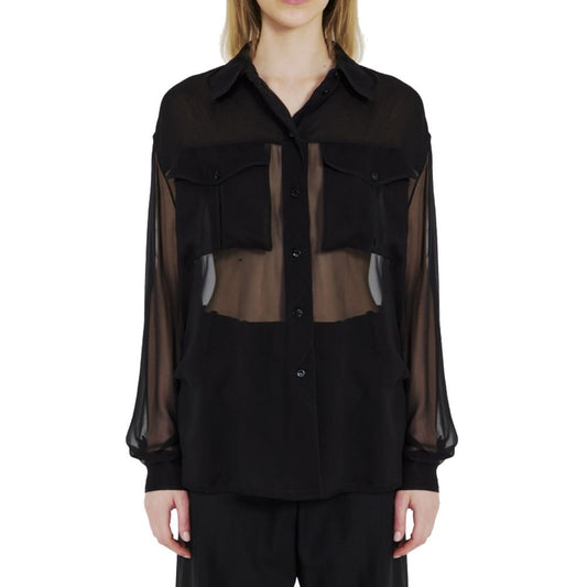 Saint Laurent Black Silk Dress Shirt
