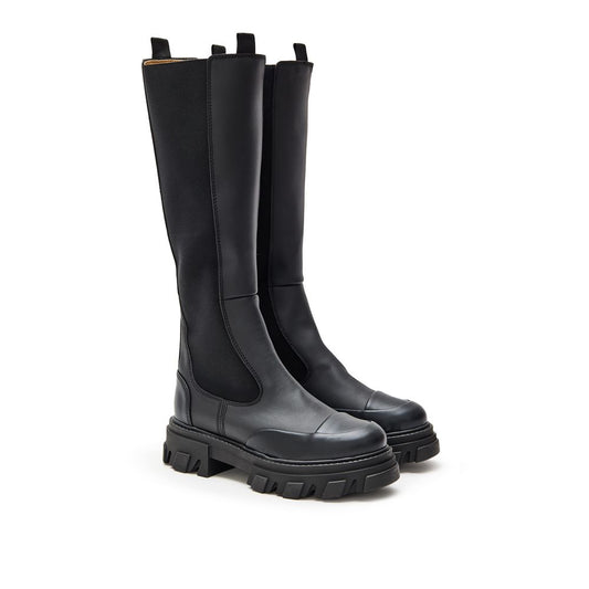 Ganni Black Leather Chelsea Boots