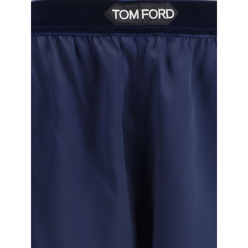 Tom Ford Blue Silk Bermuda Shorts