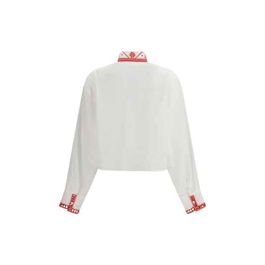 Ermanno Scervino White Cotton Pattern Shirt