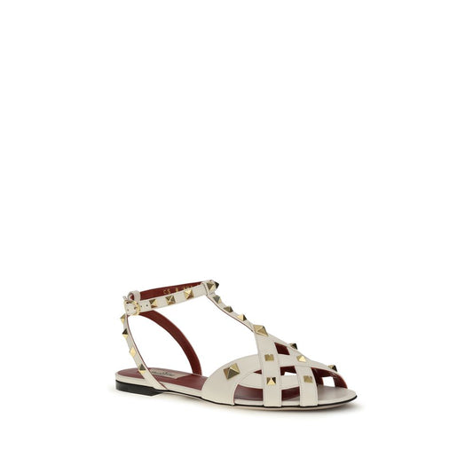 Valentino Garavani Beige Goatskin Flat Sandals