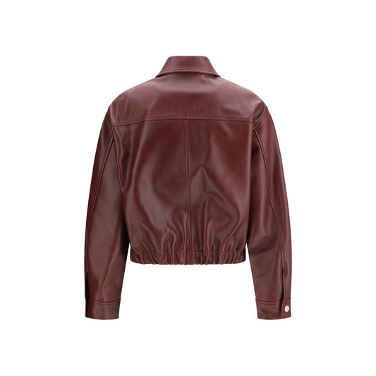 Versace Bordeaux Leather Jacket