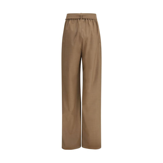 Max Mara Beige Fleece Wool Casual Pants
