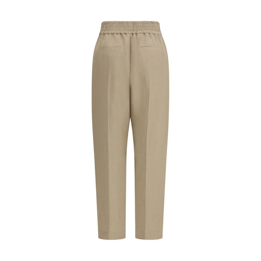 Brunello Cucinelli Beige Viscose Casual Pants