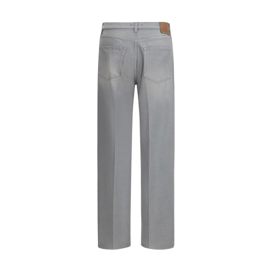 Prada Gray Cotton Straight-Leg Jeans