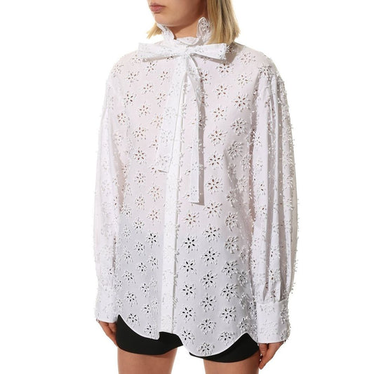 Valentino White Cotton Blouse
