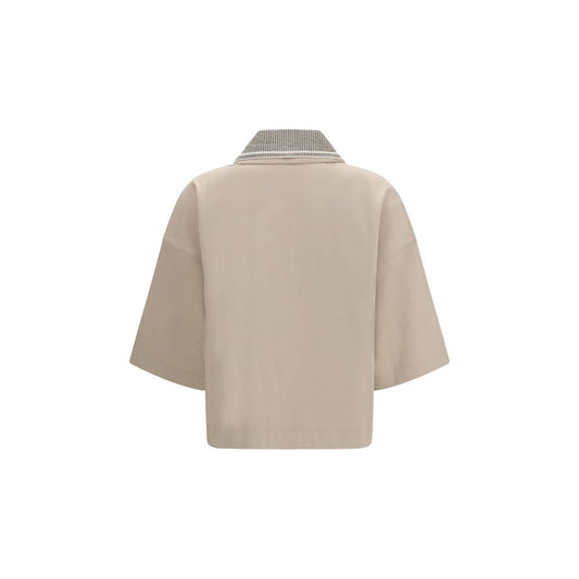 Brunello Cucinelli Beige Cotton Polo Shirt