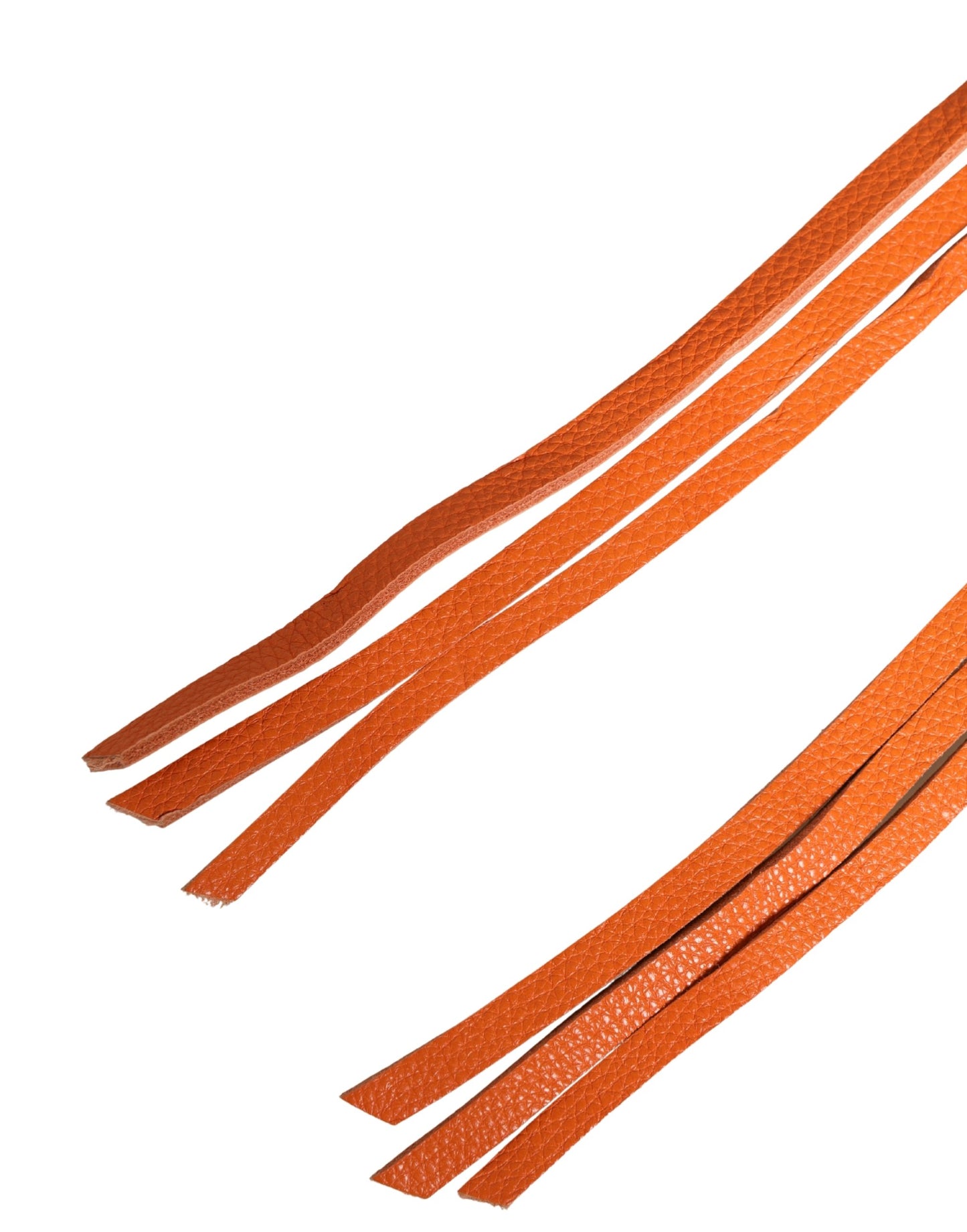 Scervino Street Orange Leather Chain Waist Metal Buckle Belt