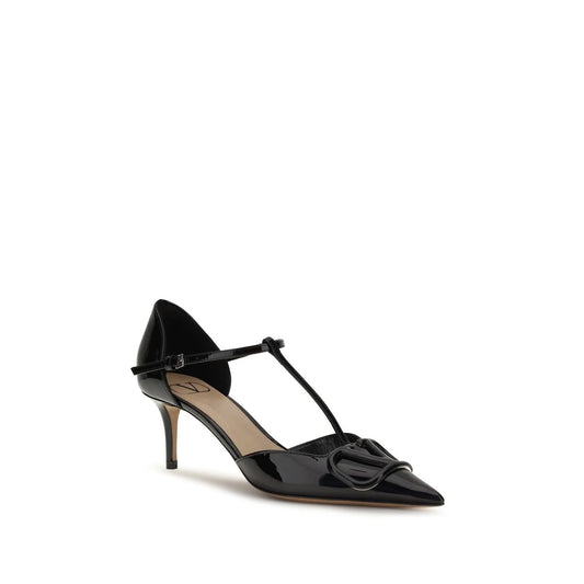 Valentino Garavani Black Calf Leather Bos Taurus High Heel Pumps