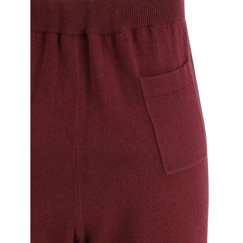 Brunello Cucinelli Bordeaux Wool Casual Pants