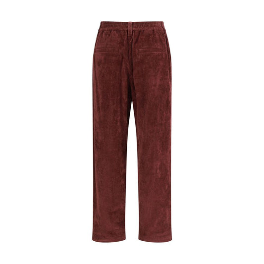 Brunello Cucinelli Bordeaux Cotton Casual Pants