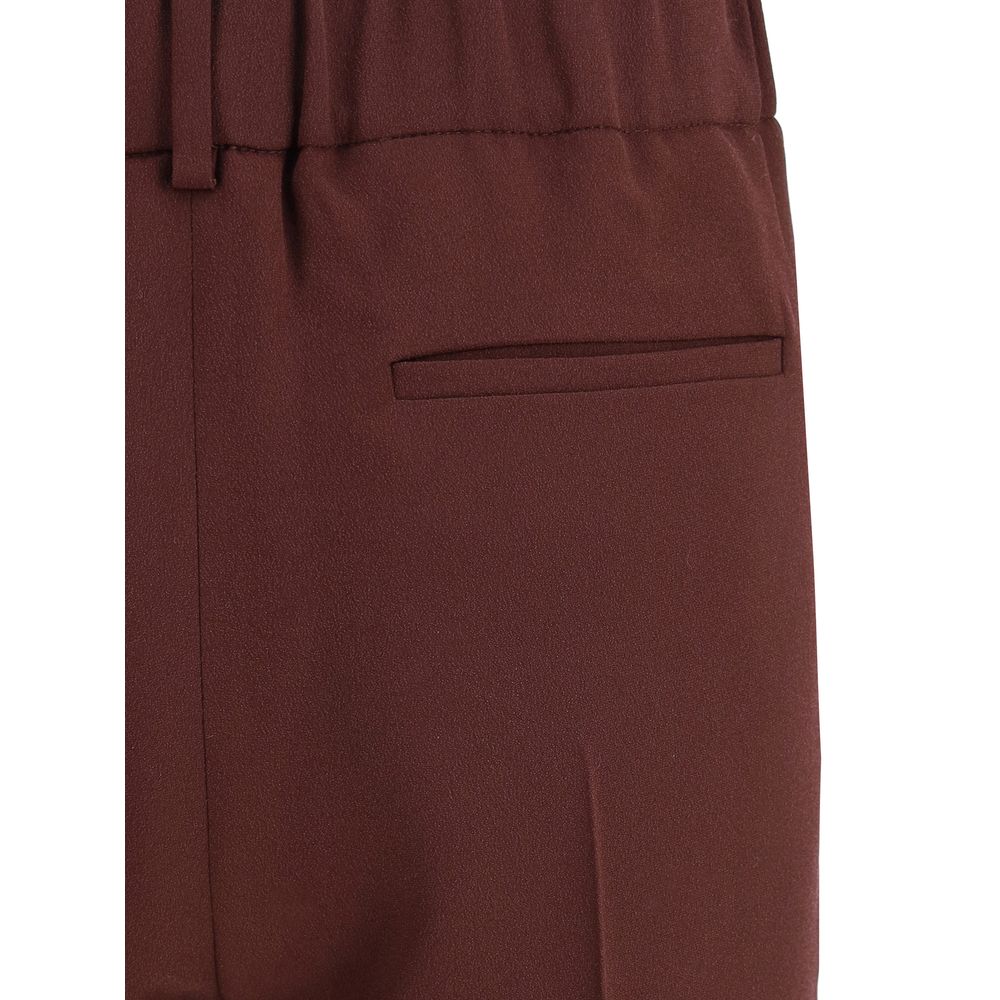 Brunello Cucinelli Bordeaux Acetate Casual Pants