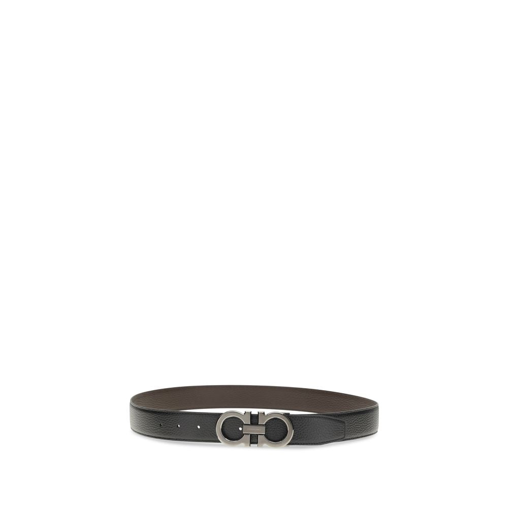 Ferragamo Black Leather Regular Belt