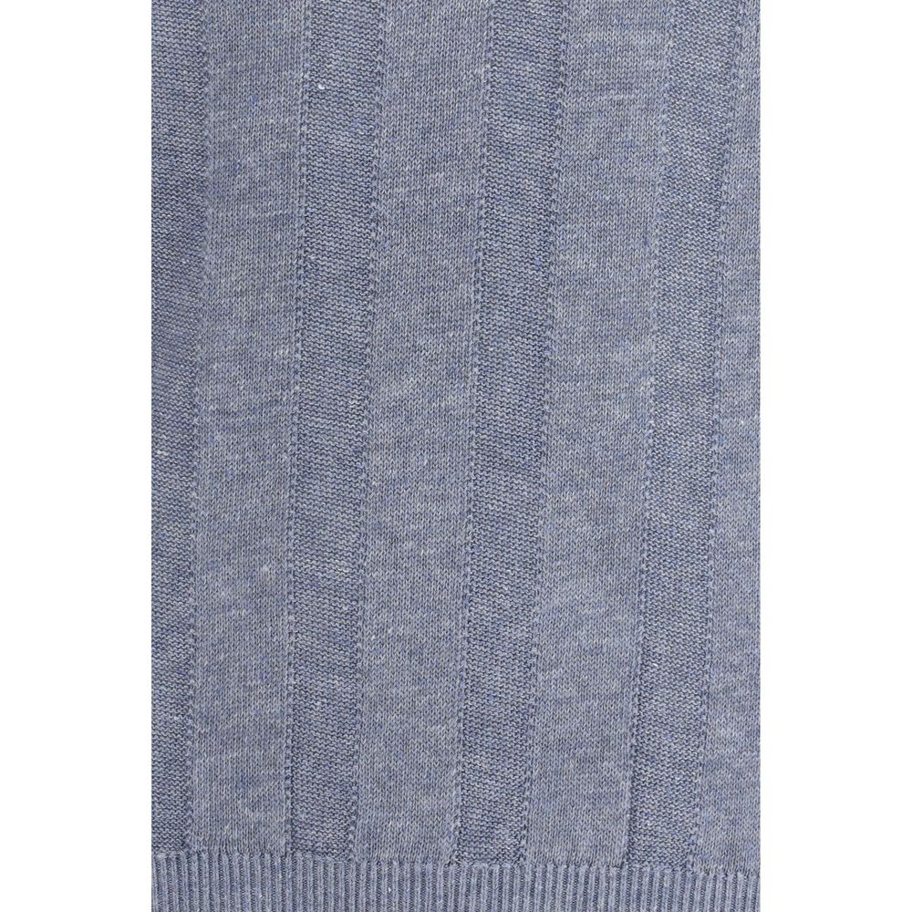 Brunello Cucinelli Blue Linen T-Shirt