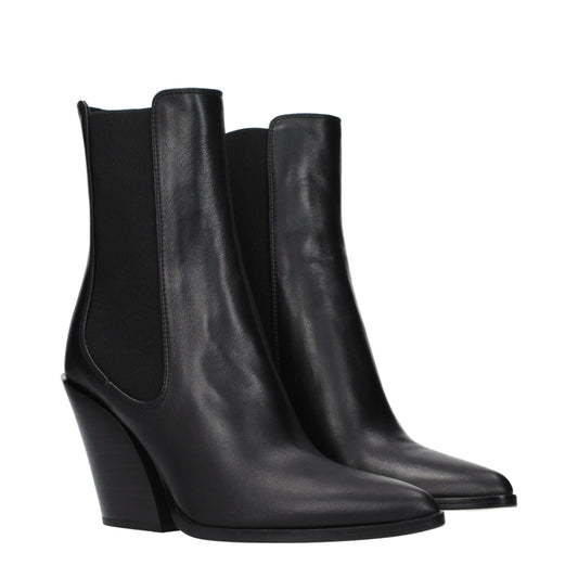 Jimmy Choo Black Leather Ankle Boots