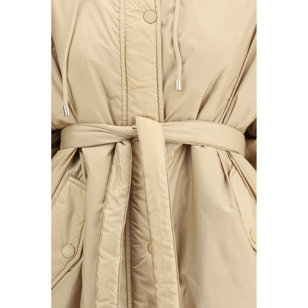 Max Mara Beige Polyester Full-Length Jacket