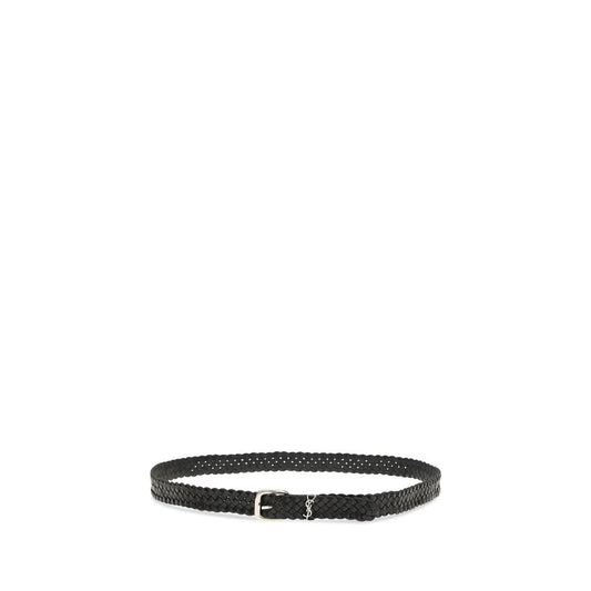 Saint Laurent Black Calf Leather Bos Taurus Regular Belt
