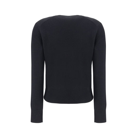 Ami Paris Black Merino Wool Sweatshirt