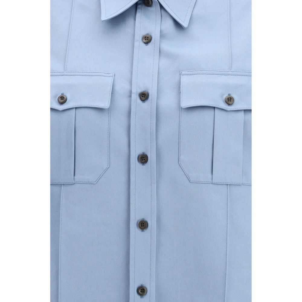 Prada Blue Cotton Shortsleeve Shirt