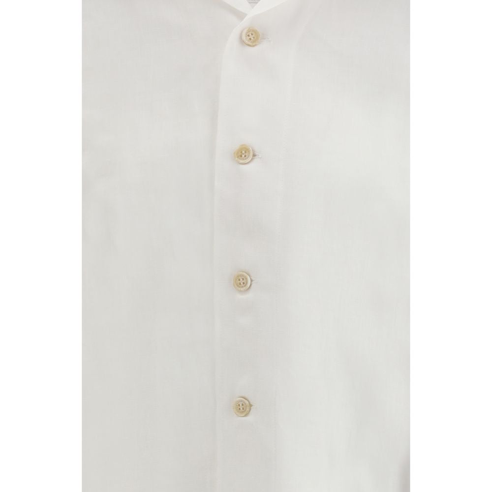Brunello Cucinelli White Linen Dress Shirt