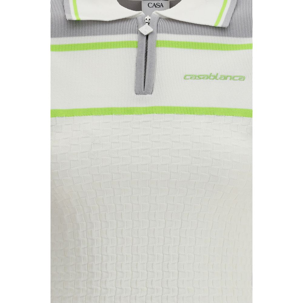 Casablanca White Viscose Polo Shirt