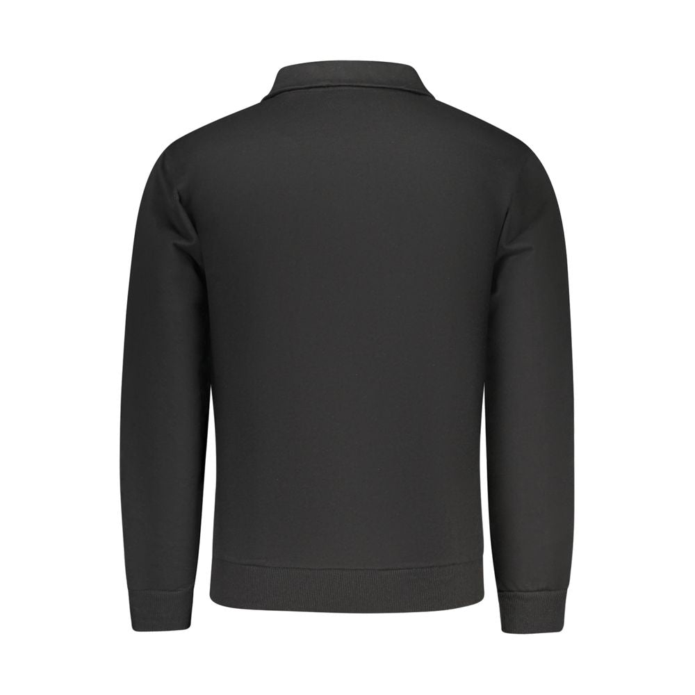 Superga "Black Cotton Men's Sweatshirt with Half Zip and Pockets"