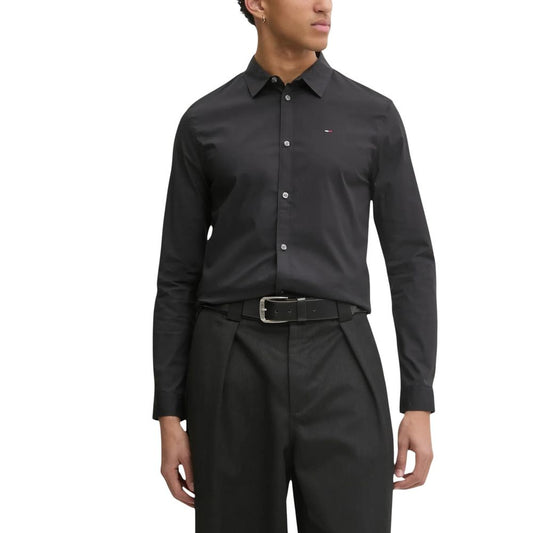 Tommy Hilfiger Jeans Black Cotton Dress Shirt