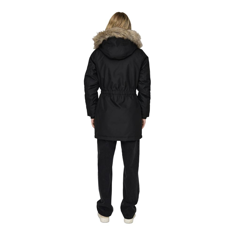 Only Black Polyester Parka