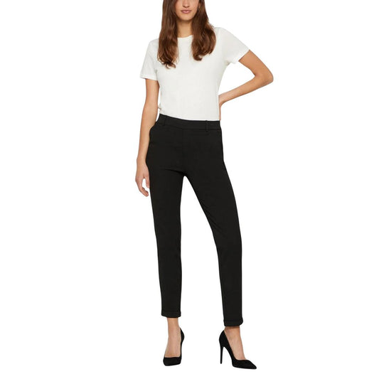 Vero Moda Black Polyester Casual Pants