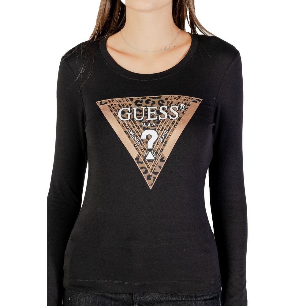 Guess Black Cotton Long Sleeve T-Shirt