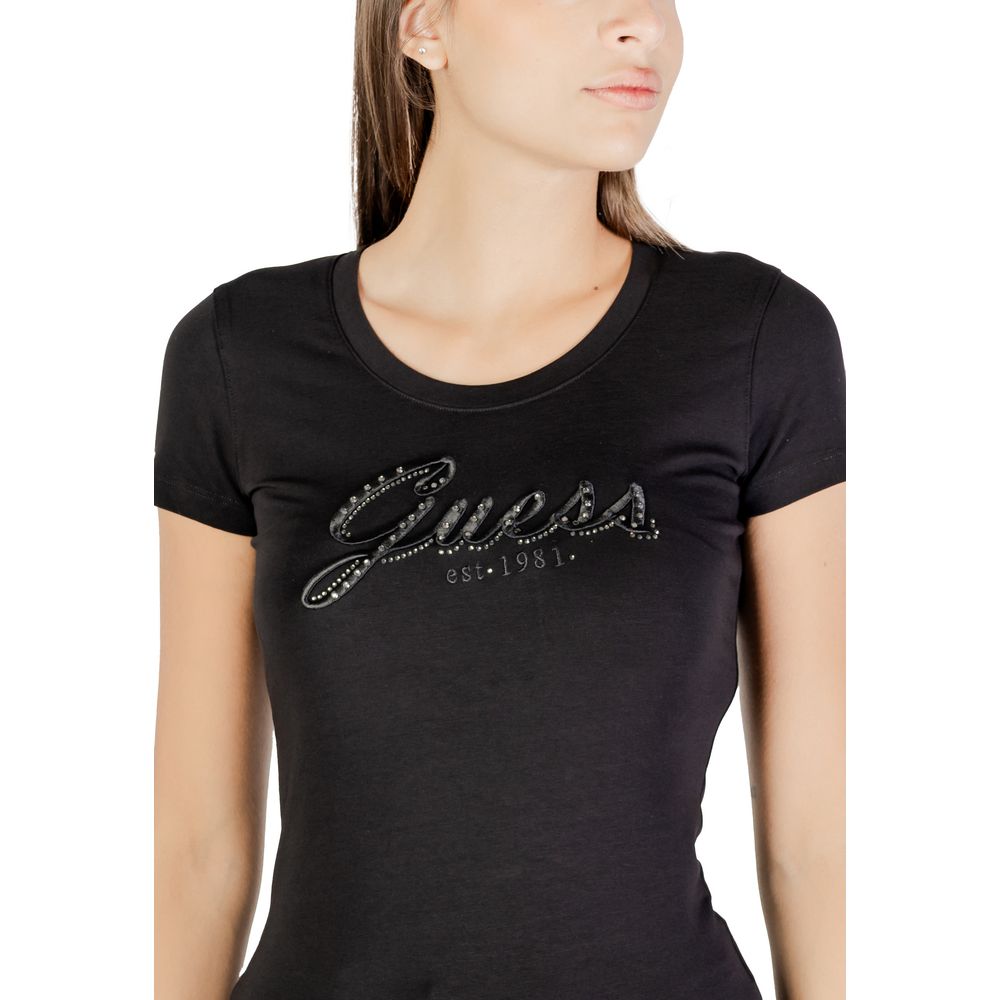 Guess Black Cotton T-Shirt