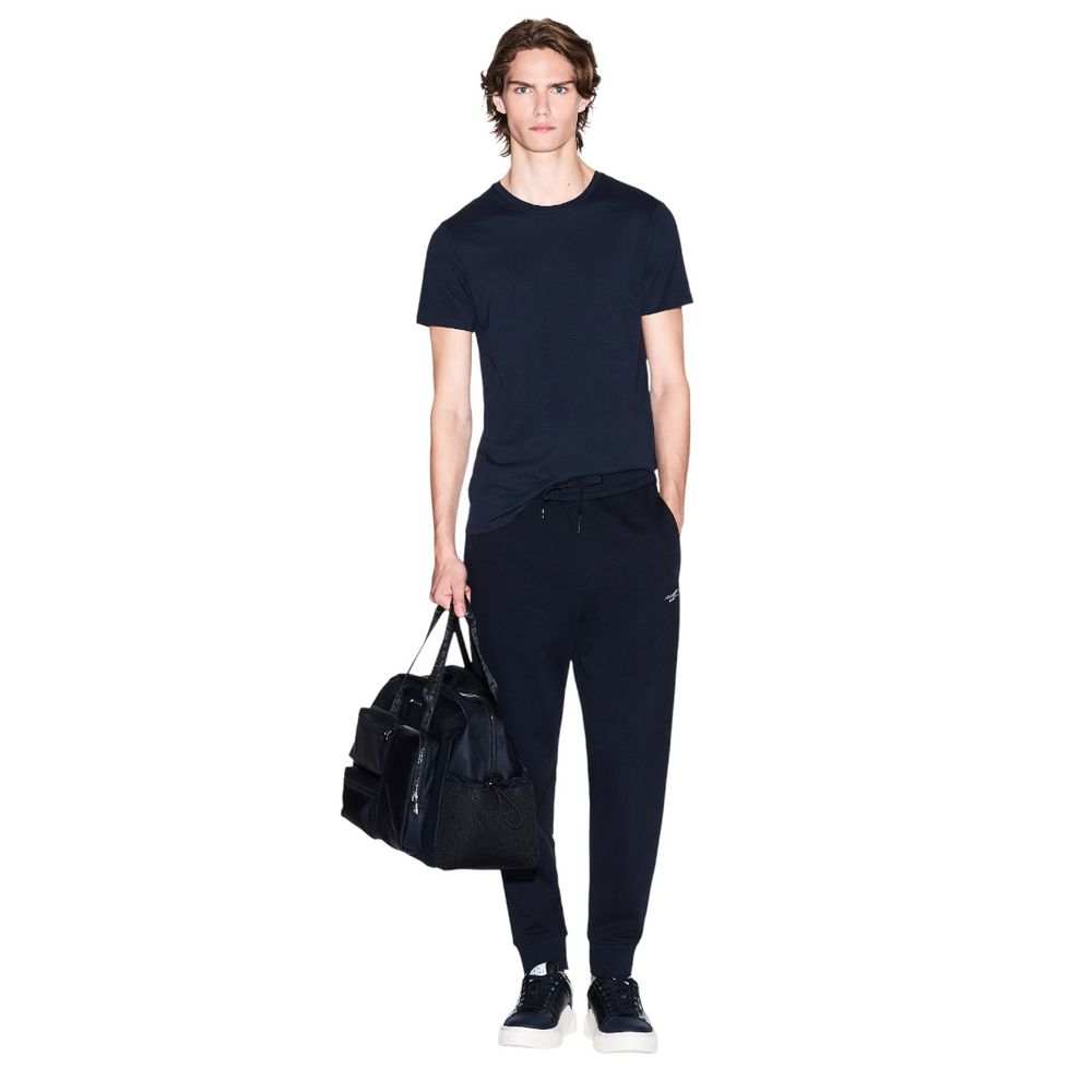 Armani Exchange Blue Cotton Joggers (Workout Pants)