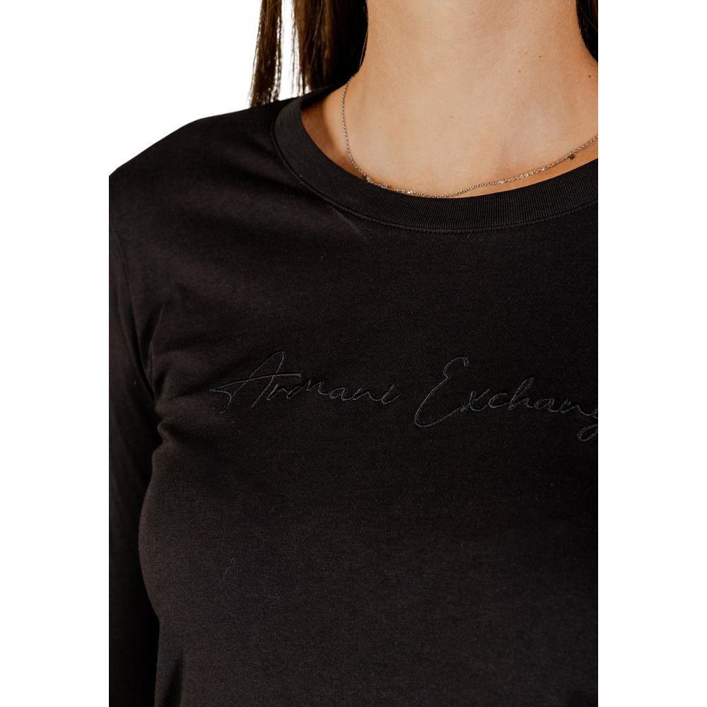 Armani Exchange Black Cotton Long Sleeve T-Shirt
