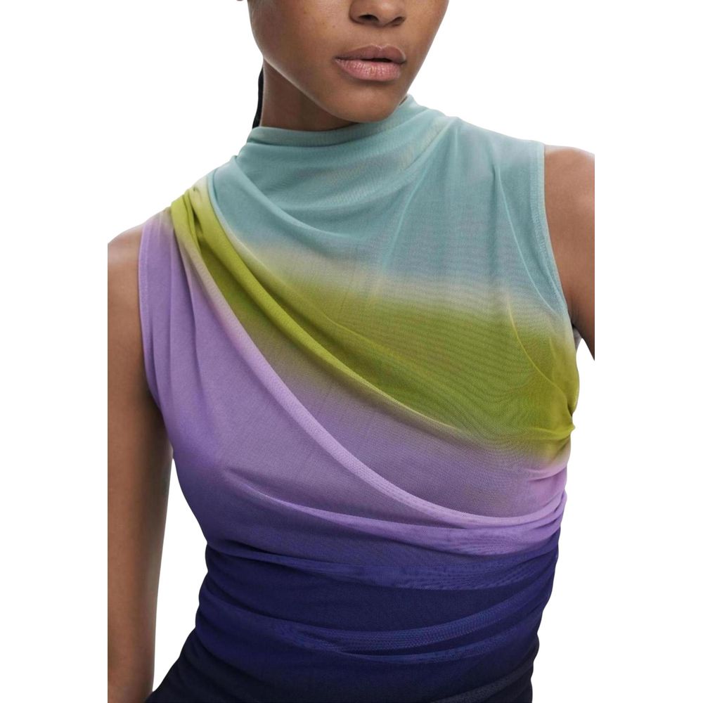 Desigual Purple Polyester Sleeveles T-Shirt