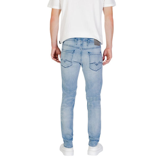 Replay Light Blue Cotton Relaxed Fit Jeans
