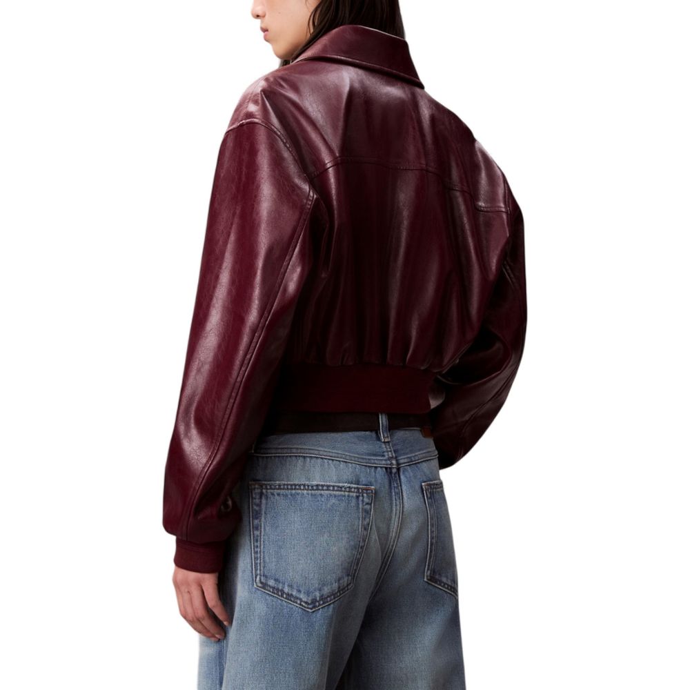 Calvin Klein Jeans Bordeaux Leather Jacket
