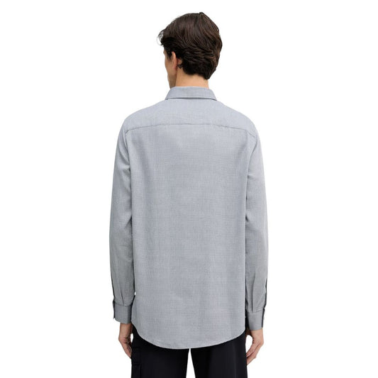 Armani Exchange Black And White Cotton Dress Shirt