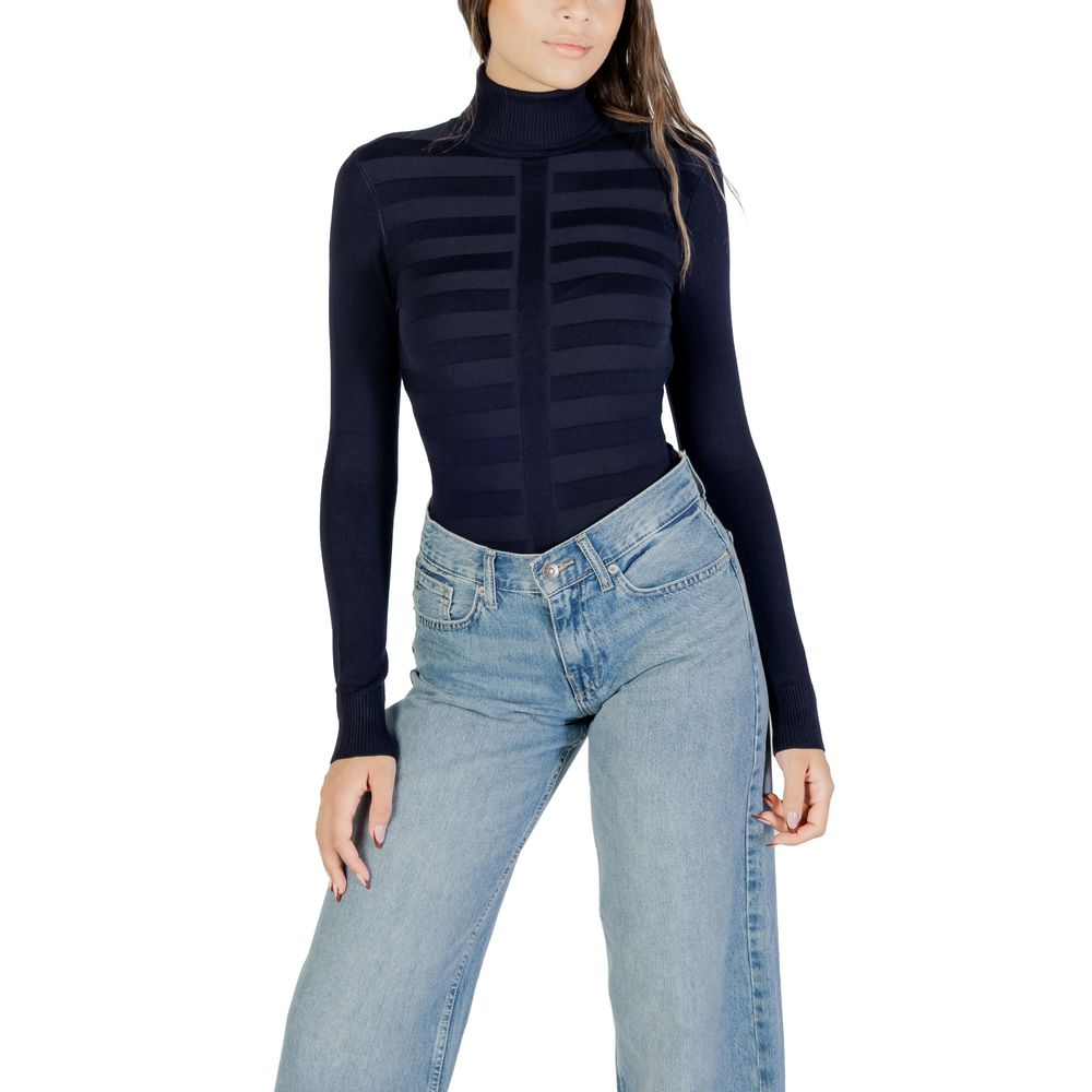 Morgan De Toi Blue Viscose Turtleneck