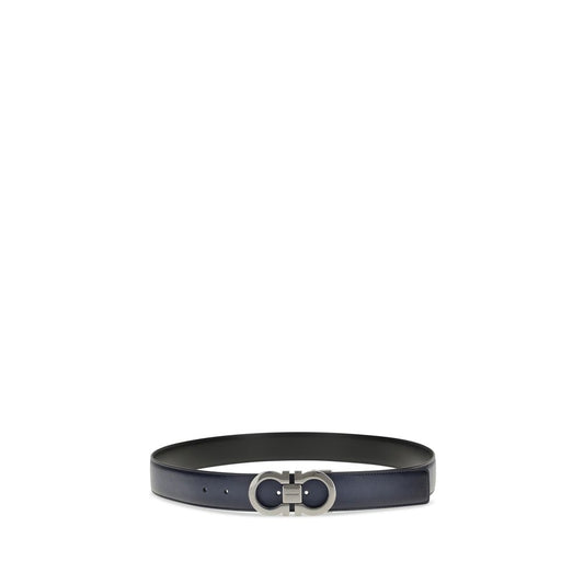 Ferragamo Black Calf Leather Bos Taurus Regular Belt