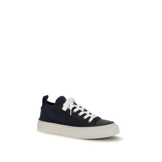 Brunello Cucinelli Black Cotton Low Top Sneakers